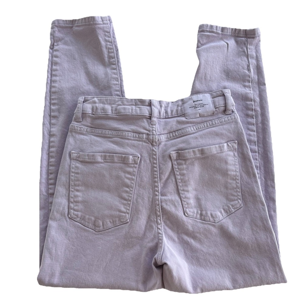 Stradivarius Purple Lavender Tapered Leg Denim Jeans Zip Fly Button‎ Waist 26X27